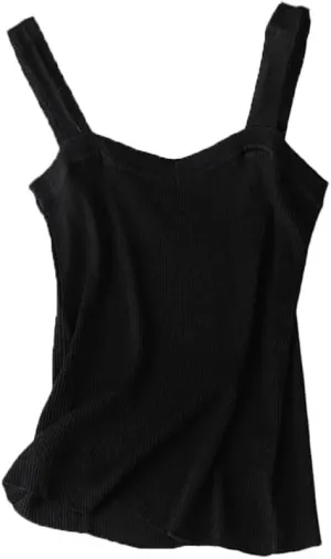 Women Tank Top Sleeveless Womens Solid Color Silm Fit Camisole Knit Tops