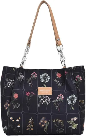 Women Tote Bags Canvas Shoulder Large Hobo Bags Purse Floral Totes Handbags Casual Beach Zipper Work Bag, One Color, One Size