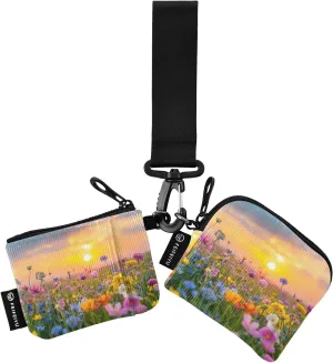 Women Wristlet Coin Purse Keychain Card Wallet Change Pouch Beautiful Sunset Portable Mini Bags Dual Pouch