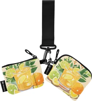 Women Wristlet Coin Purse Keychain Card Wallet Change Pouch Beverages Portable Mini Bags Dual Pouch