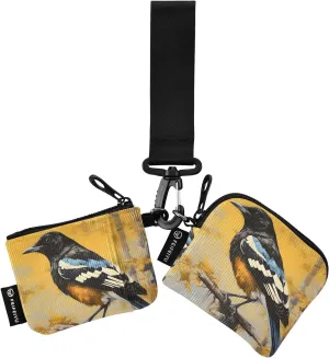 Women Wristlet Coin Purse Keychain Card Wallet Change Pouch Bird Portable Mini Bags Dual Pouch
