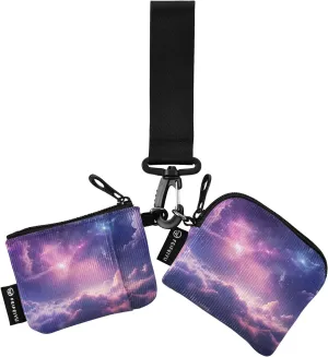 Women Wristlet Coin Purse Keychain Card Wallet Change Pouch Cloudy Portable Mini Bags Dual Pouch