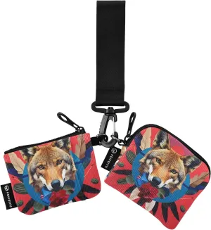 Women Wristlet Coin Purse Keychain Card Wallet Change Pouch Coyotes Portable Mini Bags Dual Pouch
