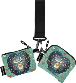 Women Wristlet Coin Purse Keychain Card Wallet Change Pouch Cute Crocodile Portable Mini Bags Dual Pouch