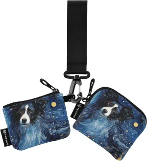 Women Wristlet Coin Purse Keychain Card Wallet Change Pouch Dog Galaxy Portable Mini Bags Dual Pouch
