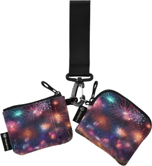 Women Wristlet Coin Purse Keychain Card Wallet Change Pouch Firework Portable Mini Bags Dual Pouch