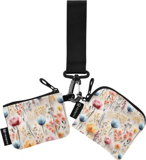 Women Wristlet Coin Purse Keychain Card Wallet Change Pouch Flower Lovely Portable Mini Bags Dual Pouch