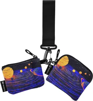 Women Wristlet Coin Purse Keychain Card Wallet Change Pouch Galaxy Portable Mini Bags Dual Pouch