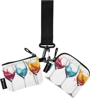Women Wristlet Coin Purse Keychain Card Wallet Change Pouch Goblet Portable Mini Bags Dual Pouch