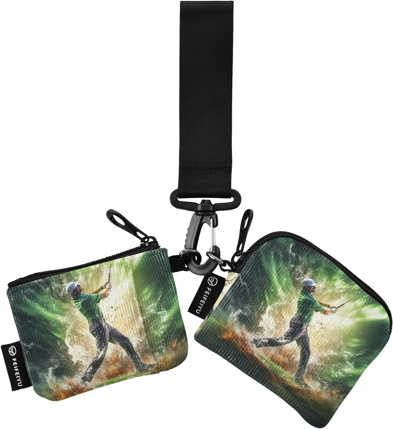 Women Wristlet Coin Purse Keychain Card Wallet Change Pouch Golf 1 Portable Mini Bags Dual Pouch