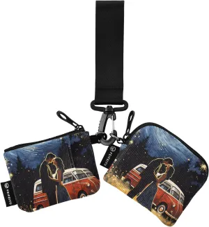 Women Wristlet Coin Purse Keychain Card Wallet Change Pouch Romantic 3 Portable Mini Bags Dual Pouch