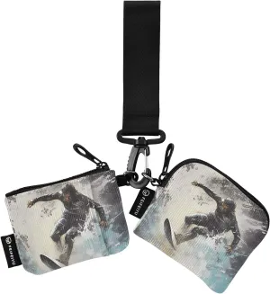 Women Wristlet Coin Purse Keychain Card Wallet Change Pouch Surfing 2 Portable Mini Bags Dual Pouch