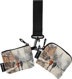 Women Wristlet Coin Purse Keychain Card Wallet Change Pouch Walking Painting Portable Mini Bags Dual Pouch