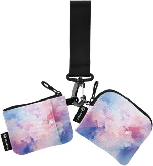 Women Wristlet Coin Purse Keychain Card Wallet Change Pouch Watercolor Portable Mini Bags Dual Pouch