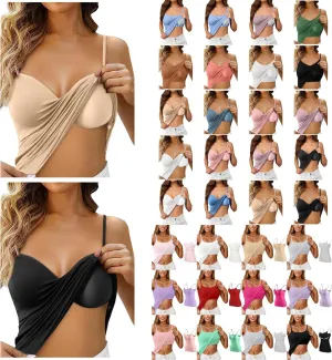 Womens Built-in Bra Tank Tops 2025 Summer Casual Slim Sexy Camisoles Basic Shirts Yoga Workout Padded Tank Shirts