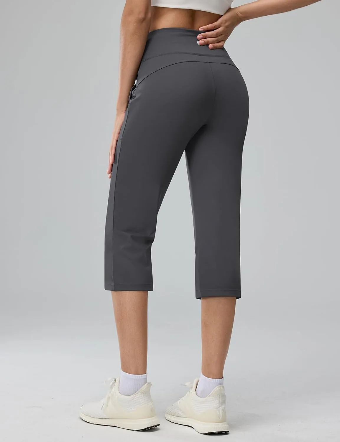 Women's Capri Pants Petite Capris with Pockets High Waisted Straight Cropped Pants Casual Yoga Cotton Summer