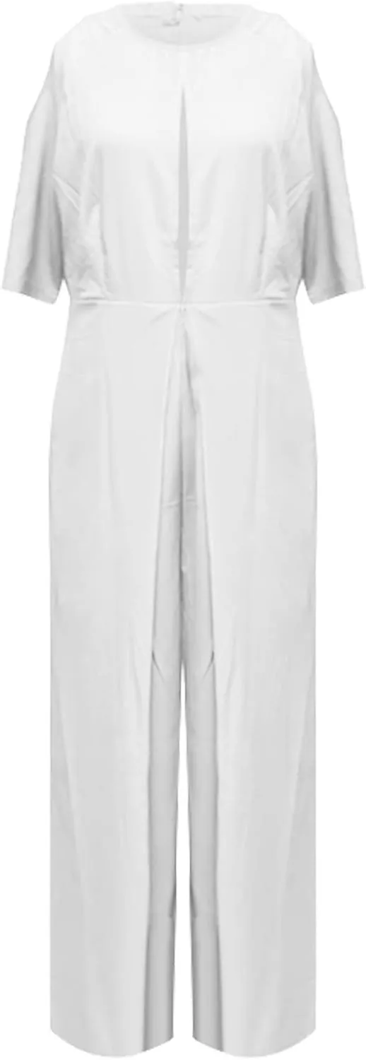 Womens Dressy Jumpsuit Off The Shoulder Halter Neck Jumpsuits Rompers Casual Romper 2024 Solid Wide Leg Pants Overall