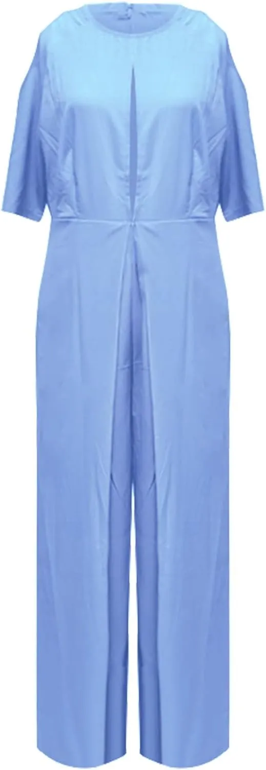 Womens Dressy Jumpsuit Off The Shoulder Halter Neck Jumpsuits Rompers Casual Romper 2024 Solid Wide Leg Pants Overall