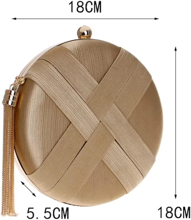Women's Evening Clutches Bags Silk Satin Party Handbags Bridal Wedding Prom Purses with Tassel Pendant