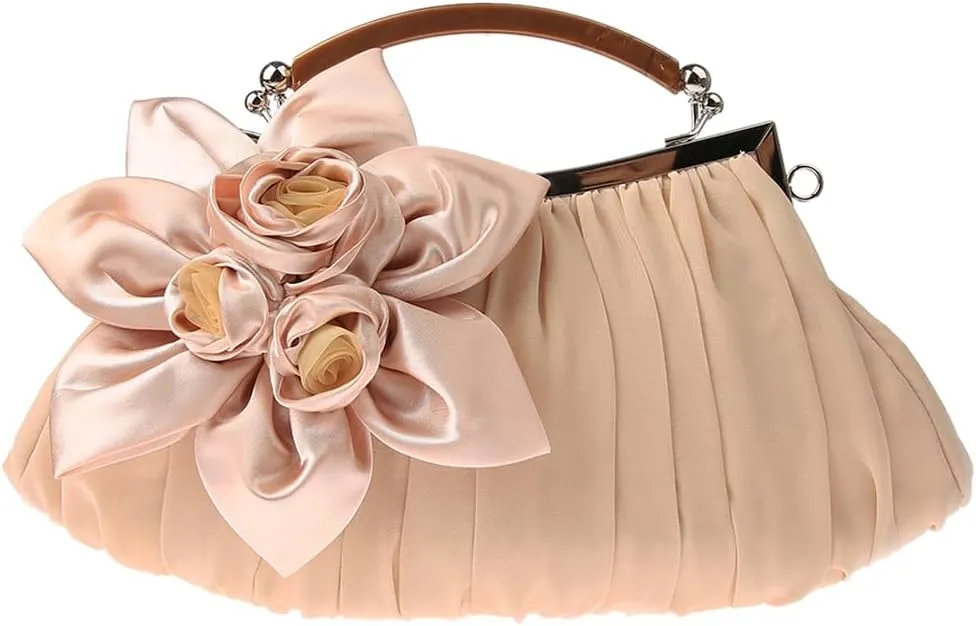 Women's Fashion Flower Evening Handbags Bride and Bridesmaid Wedding Clutches Prom Cocktail Party Handbags
