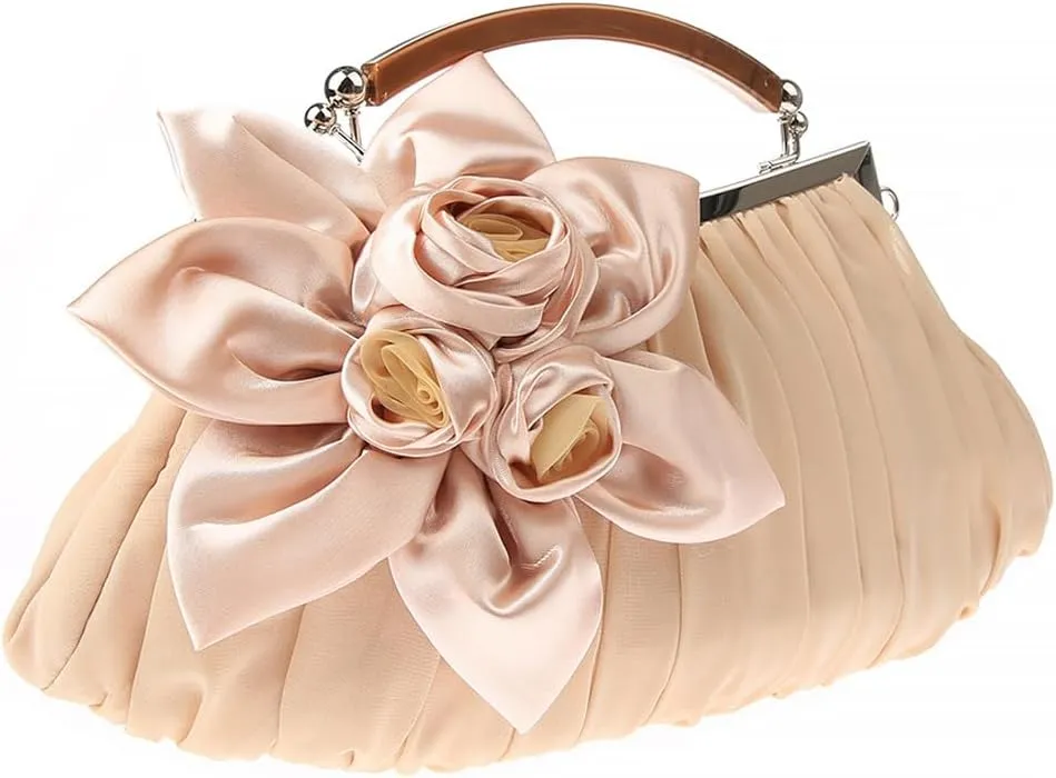 Women's Fashion Flower Evening Handbags Bride and Bridesmaid Wedding Clutches Prom Cocktail Party Handbags