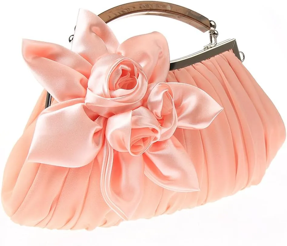 Women's Fashion Flower Evening Handbags Bride and Bridesmaid Wedding Clutches Prom Cocktail Party Handbags