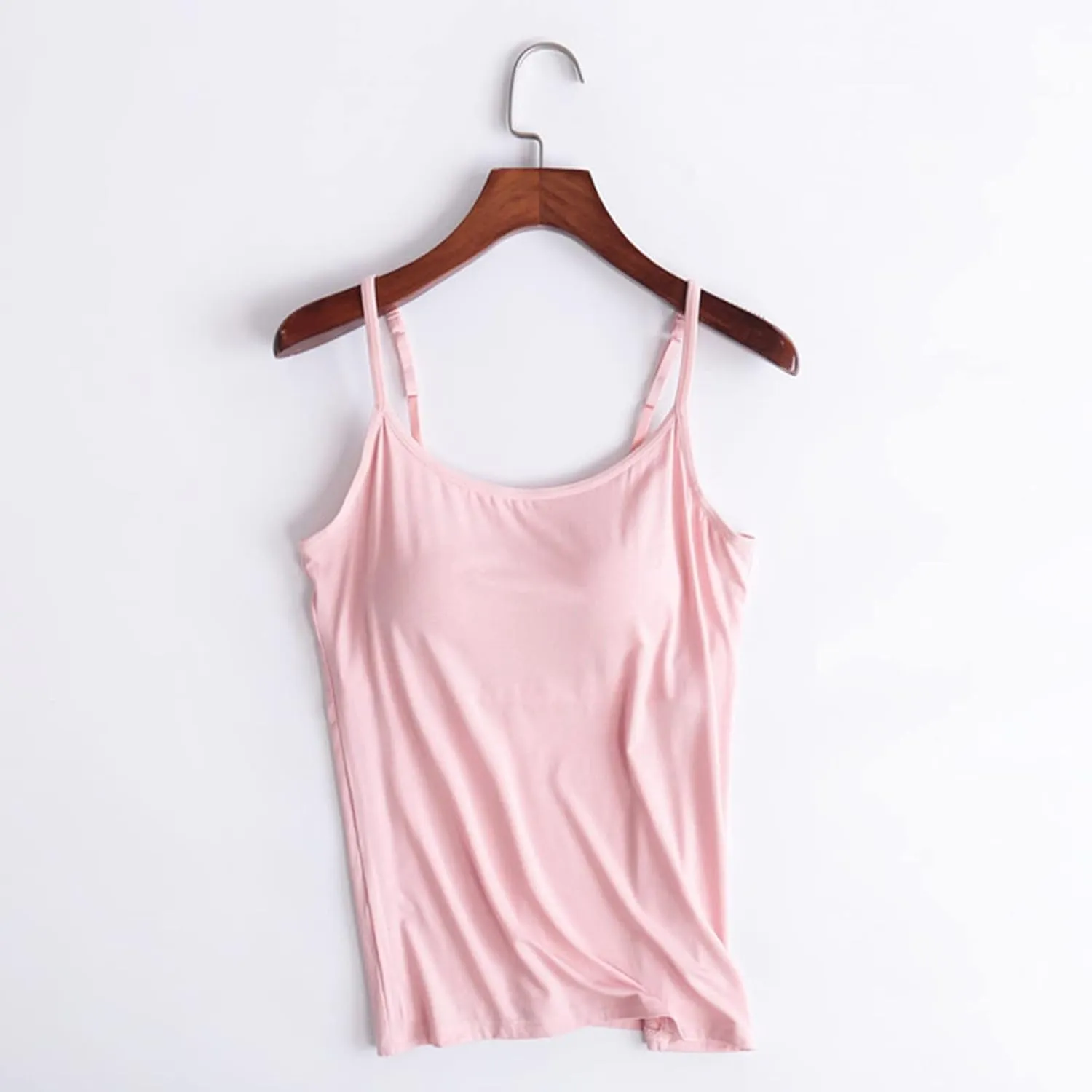 Women's Fit Camisole with Built in Bra Spaghetti Straps Camis Tank Cotton Undershirts Tank Tops for Women 2025