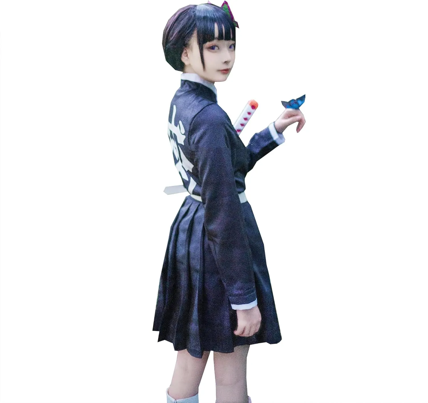 Women's Kanao Tsuyuri Cosplay Costume Anime Kochou Cloak Robe Dress Outfit Kanao Cosplay,M