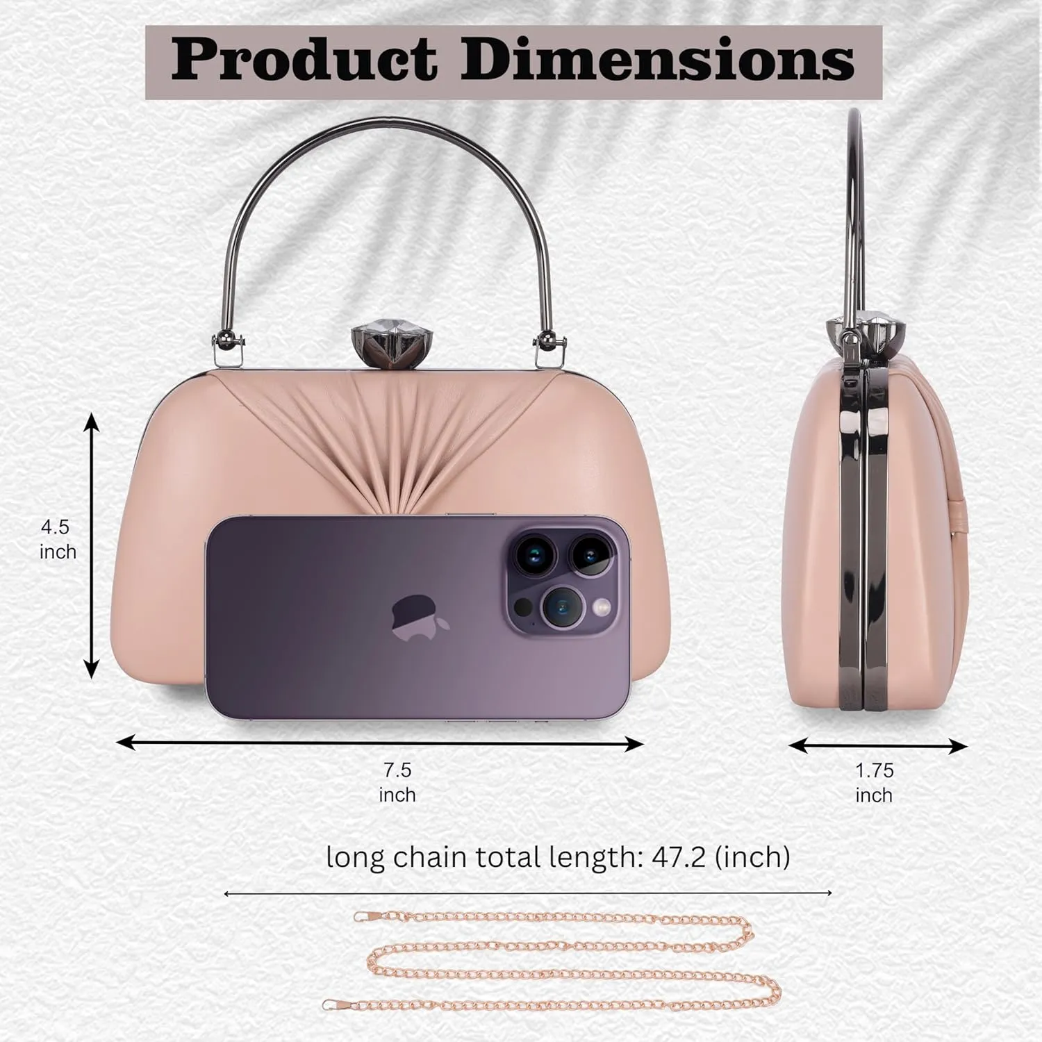 Women's Knot Design Evening Frame Clutch, Purse, Bridal Wedding Clutch Bag, Handbags Purses, Party Clutches