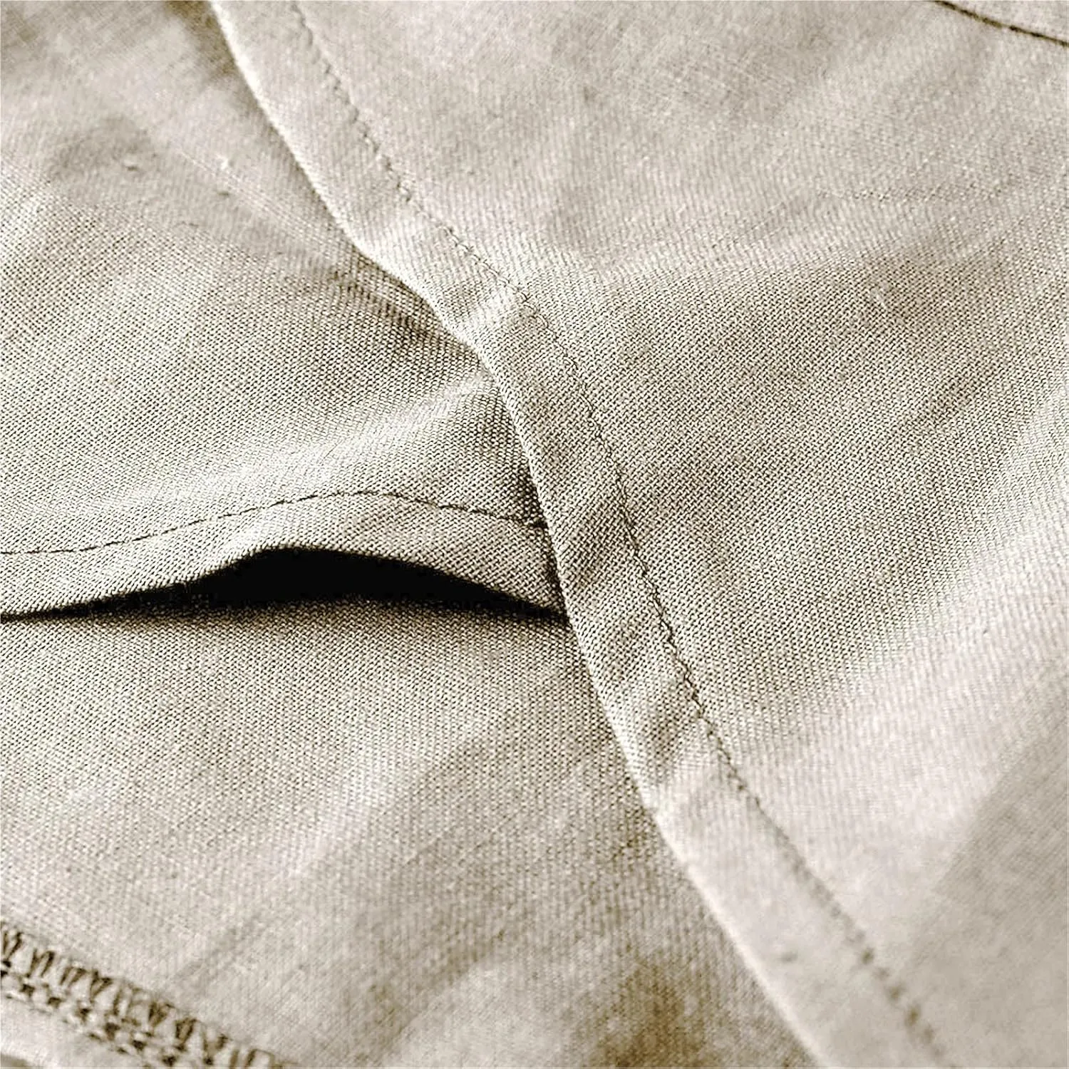 Women's Linen Blend Summer Boho Pants Elastic Waist Wide Leg Slim-Fit Trouser Business Work