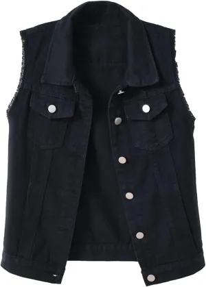 Womens Loose Fit Tank Sleeveless Denim Tank Tops 2024 Summer Dressy Casual Blouses Going Out Lightweight Oversized