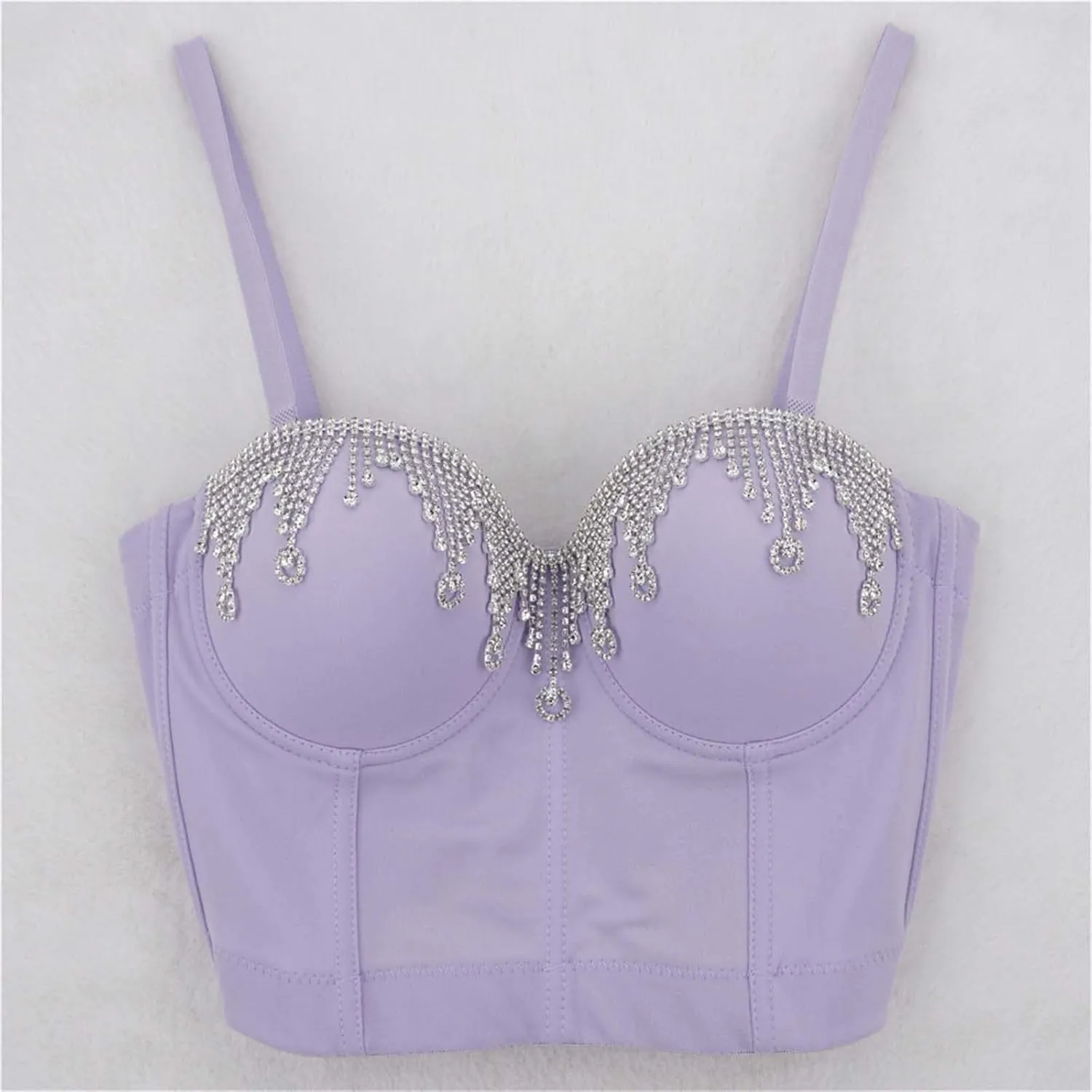 Women's Party Shiny Tank Tops Basic Rhinestone Sparkly Club Crop Sleeveless Y2K Shirts Camisole Spaghetti Straps 2025