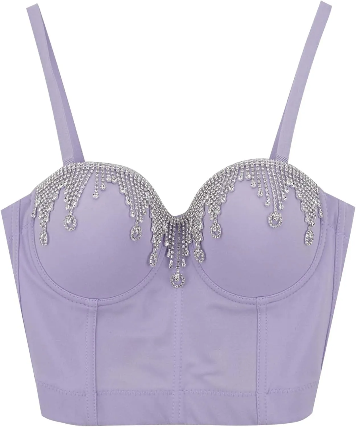 Women's Party Shiny Tank Tops Basic Rhinestone Sparkly Club Crop Sleeveless Y2K Shirts Camisole Spaghetti Straps 2025
