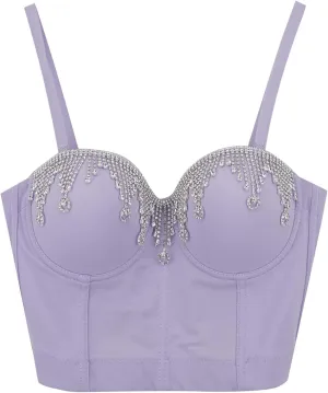 Women's Party Shiny Tank Tops Basic Rhinestone Sparkly Club Crop Sleeveless Y2K Shirts Camisole Spaghetti Straps 2025