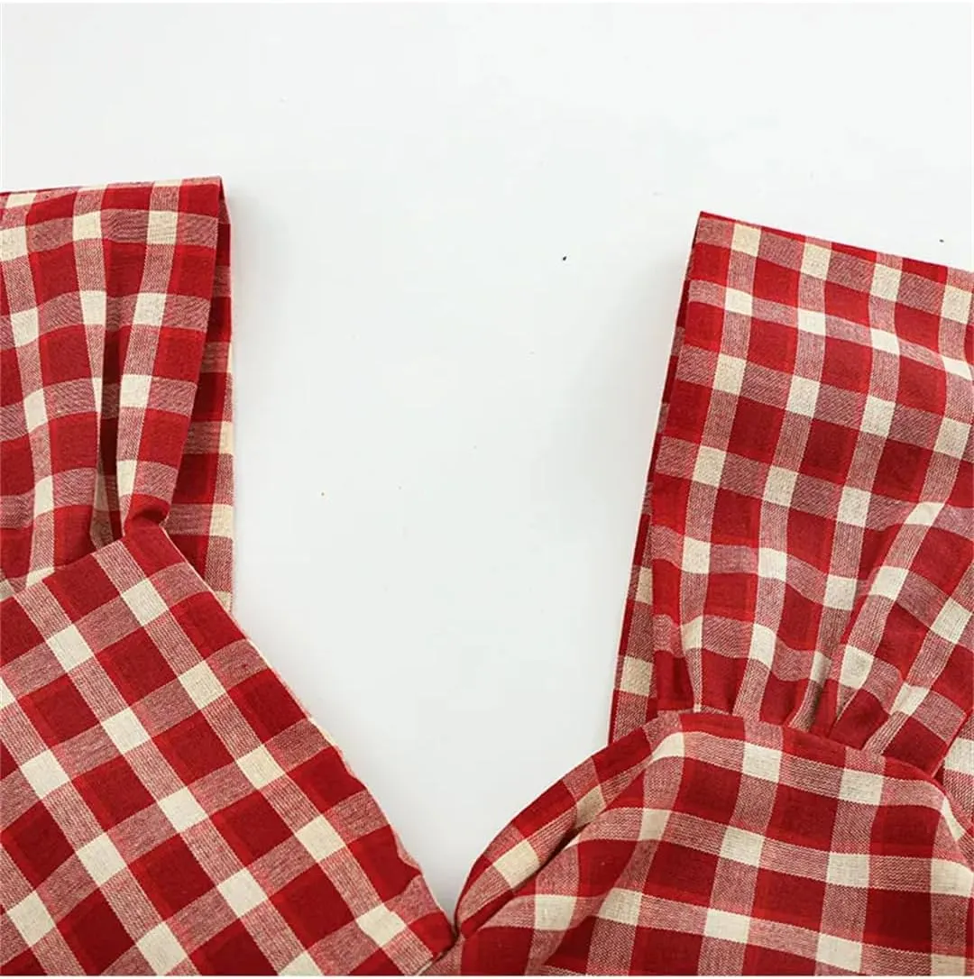Womens Plaid Twisted Camisole Summer Sexy Backless Sleeveless Slimming Tank Tops