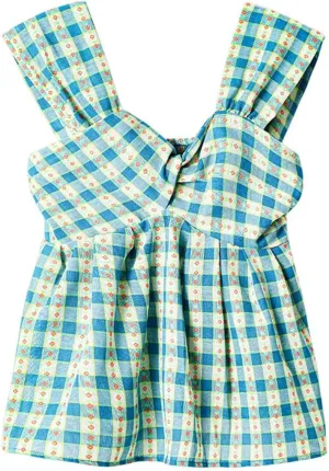 Womens Plaid Twisted Camisole Summer Sexy Backless Sleeveless Slimming Tank Tops