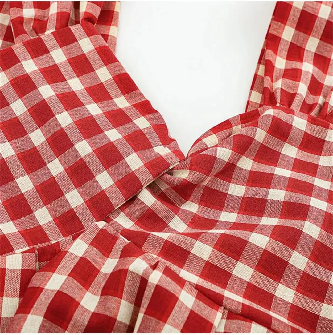 Womens Plaid Twisted Camisole Summer Sexy Backless Sleeveless Slimming Tank Tops