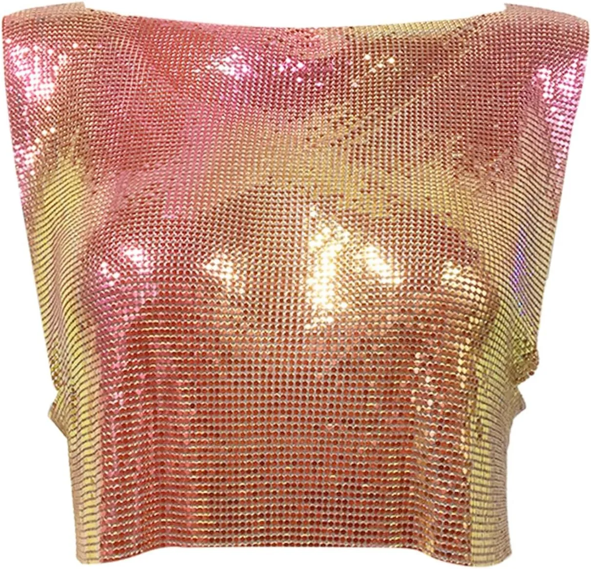 Women's Sequin Rhinestone Y2K Tank Tops Sparkle Shiny Party Club Sleeveless Casual Shirts Sparkly Cropped Spring 2025