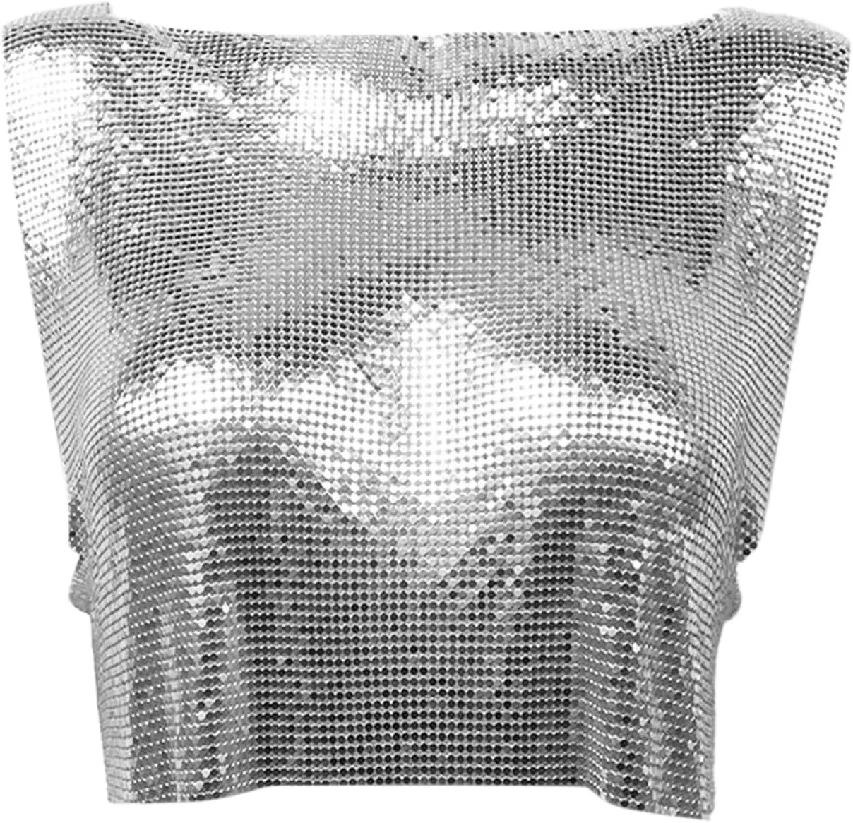 Women's Sequin Rhinestone Y2K Tank Tops Sparkle Shiny Party Club Sleeveless Casual Shirts Sparkly Cropped Spring 2025