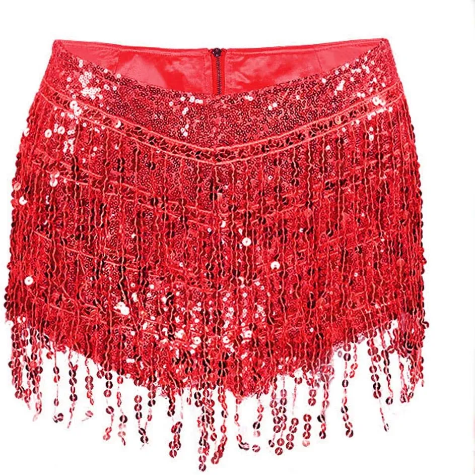 Women's Sequins Tassel Skirts Shorts Rave Festival Bottoms