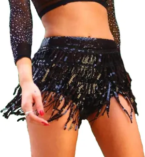 Women's Sequins Tassel Skirts Shorts Rave Festival Bottoms