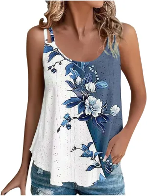 Womens Tank Tops Spaghetti Strap Camisoles Casual Summer Eyelet Shirts Sleeveless Blouses V Neck Cute Tunic Tops