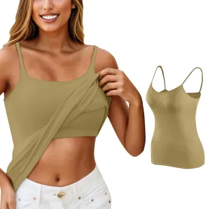Womens Tank Tops with Built in Bra 2025 Padded Camisole Yoga Bra Tanks Tops No Underwire Workout Tops Undershirt