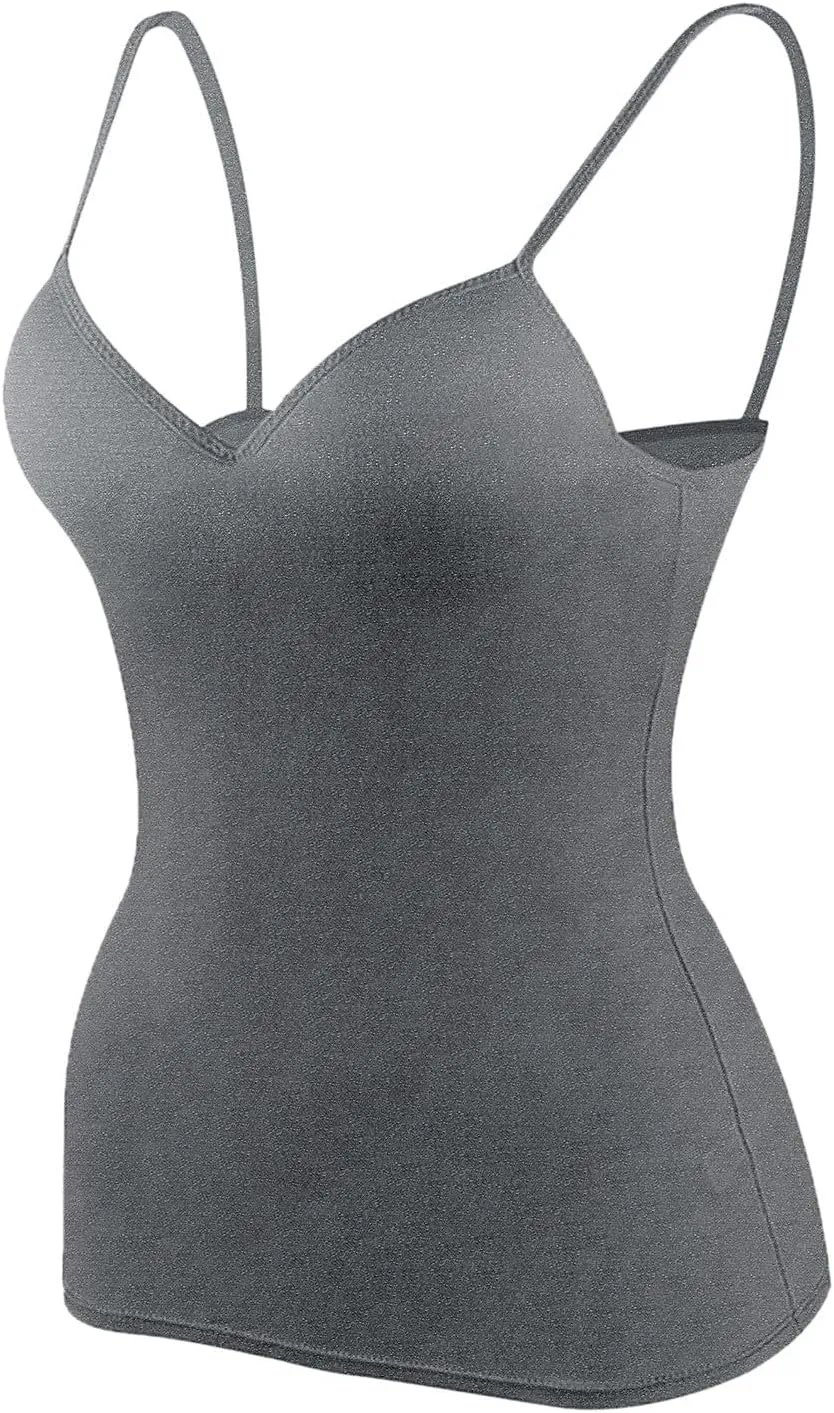 Womens Tank Tops with Built in Bra Adjustable Spaghetti Strap Camisole Shelf Bra Cotton 2025 Summer Clothes