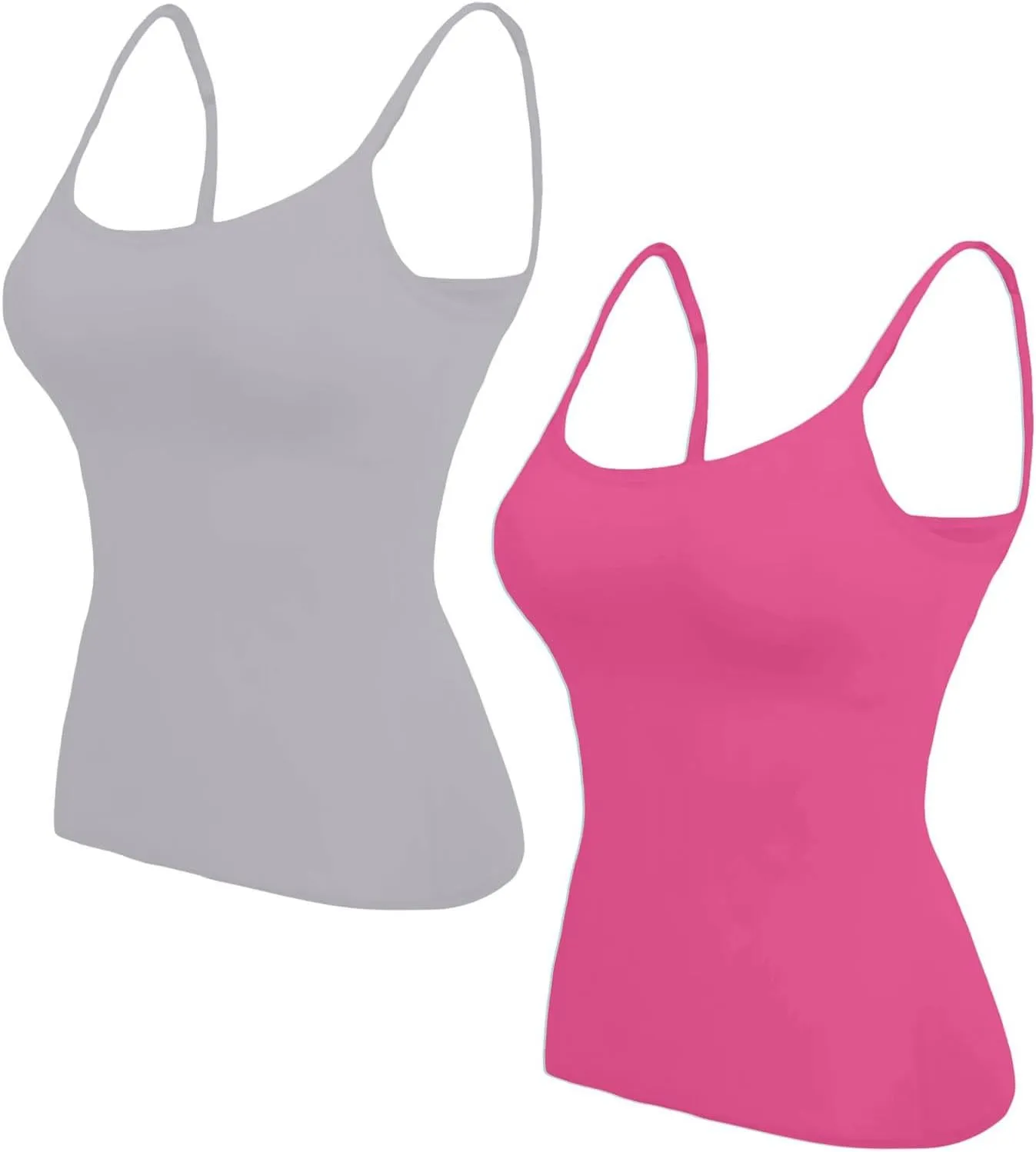 Womens Tank Tops With Built In Bras,Plus Size Camisole Tank Tops Solid Color Basic Shelf Bra Tank Tops for Women