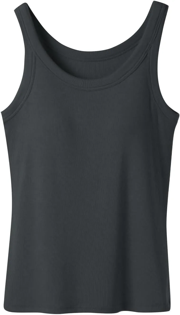 Womens Tops, Summer Sleeveless Lingerie Plus Size Basic Padded Tank Top with Built in Bra Spaghetti Strap Cami Tops