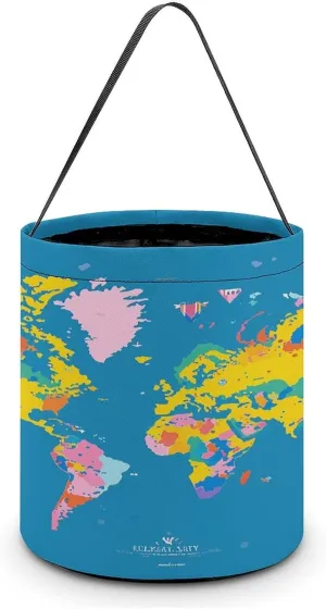 World Map Halloween Tote Candy Bag Candy Basket Candy Bucket Gift Bag for Halloween Party