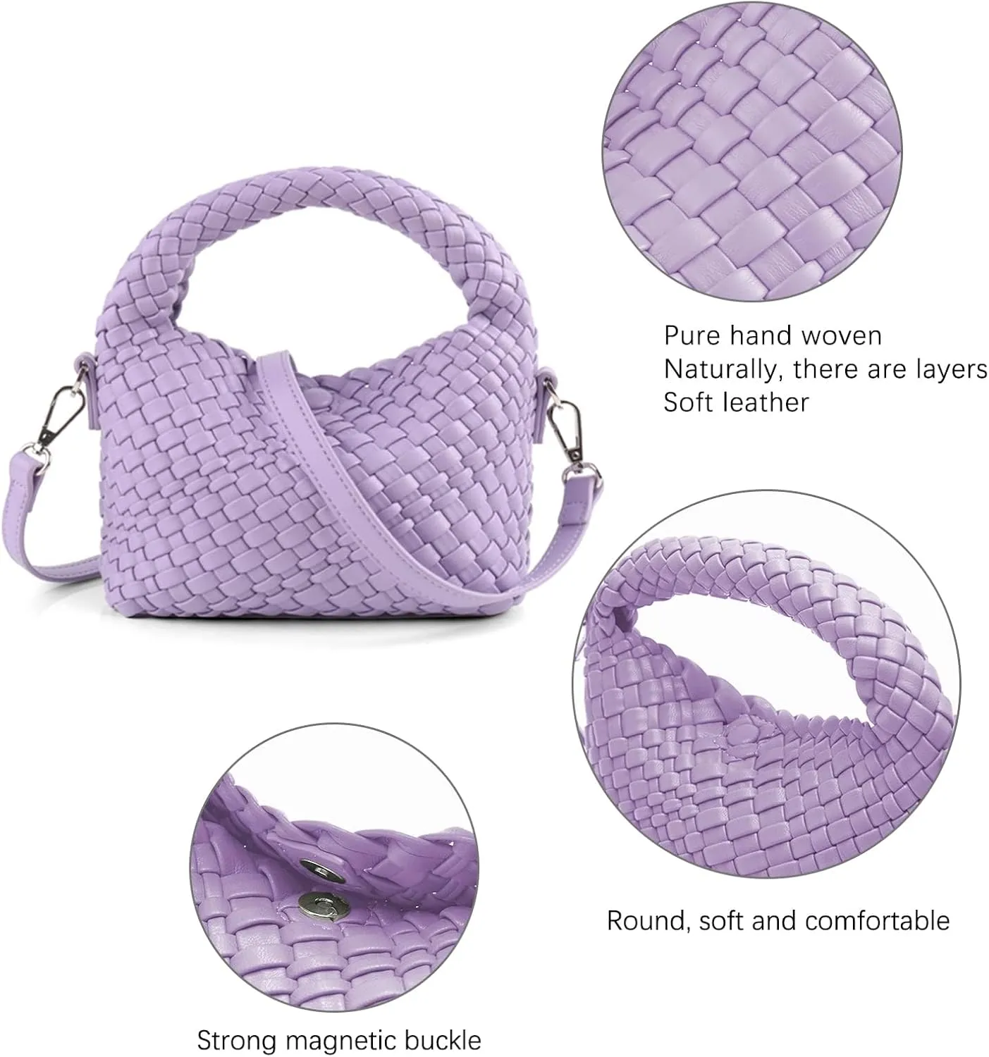 Woven Tote Bag for Women Soft Leather Tote Handbags Fashion Woven Shoulder Bag for Women DailyShopping