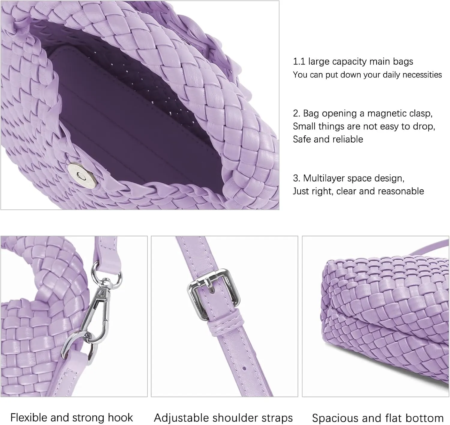 Woven Tote Bag for Women Soft Leather Tote Handbags Fashion Woven Shoulder Bag for Women DailyShopping
