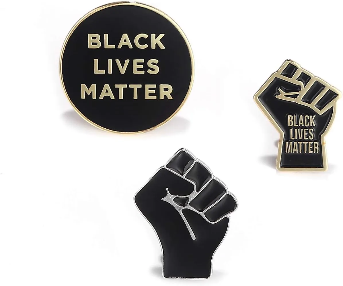 wydmire Black Lives Matter - 3pcs Raised Fist Enamel Pin, Black Power Brooch BLM Protest Lapel Pin for Jackets, Backpacks, Bags, Hats & Tops